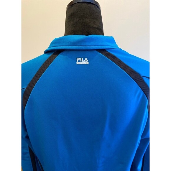 Fila Athletic Jacket Size Large Turquoise Fitted Zipper Pockets Thumb Holes - Picture 6 of 12
